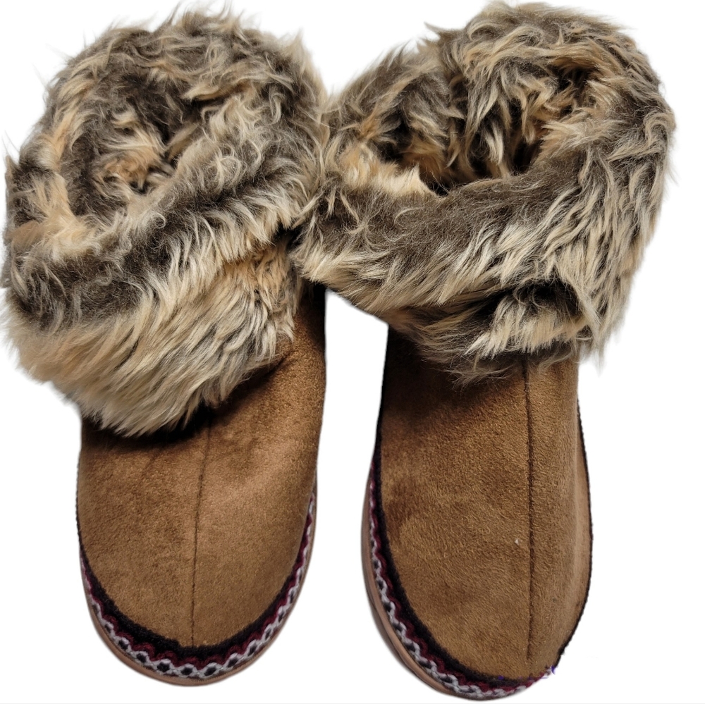Kids Tan Cozy Slipper Booties